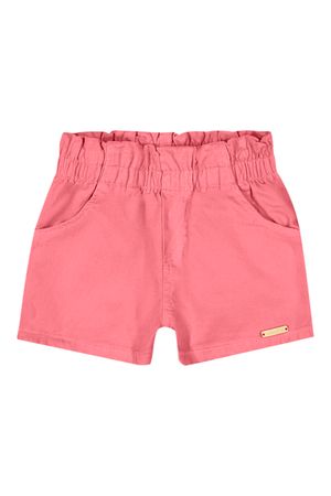 Short Infantil Menina Sarja Com Bolsos Colorittá Rosa