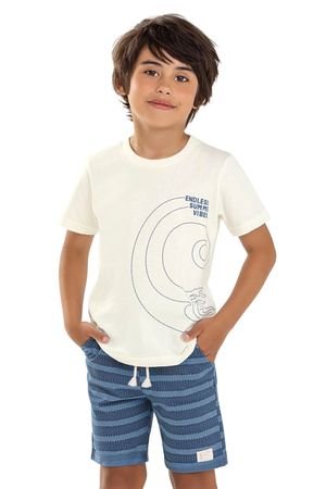 Conjunto Infantil Menino Ondas Puff Colorittá Bege