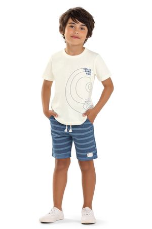 Conjunto Infantil Menino Ondas Puff Colorittá Bege