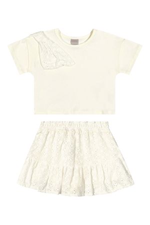 Conjunto Infantil Menina Laço Laise Colorittá Branco
