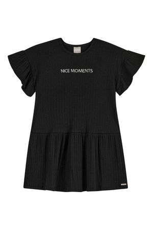 Vestido Infantil Menina Amplo Colorittá Preto