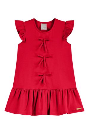 Vestido Infantil Menina Curto Laços Colorittá Vermelho