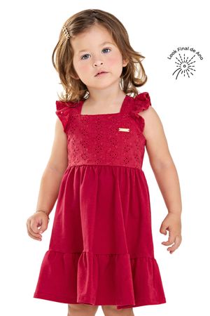 Vestido Midi Infantil Menina Laise Colorittá Vermelho