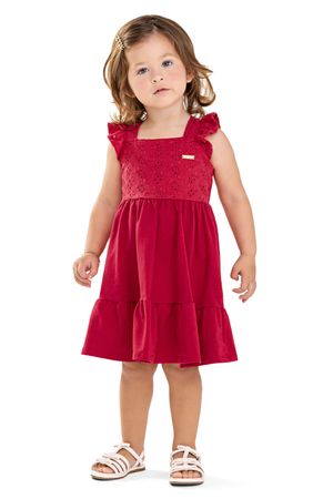 Vestido Midi Infantil Menina Laise Colorittá Vermelho