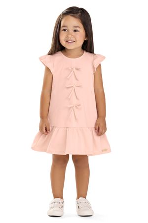Vestido Infantil Menina Curto Laços Colorittá Rosa