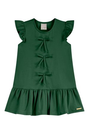 Vestido Infantil Menina Curto Laços Colorittá Verde