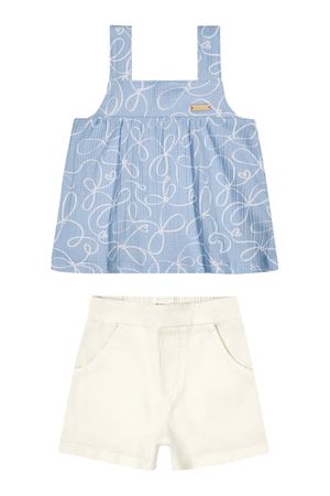 Conjunto Infantil Menina Estampa Laços Colorittá Azul