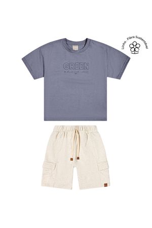 Conjunto Infantil Menino Bordado Nature Colorittá Azul