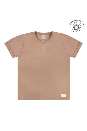 Camiseta Infantil Menino Bordado X Colorittá Marrom