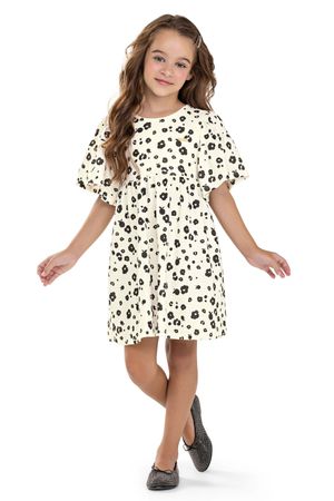 Vestido Infantil Menina Floral Print Colorittá Branco