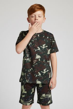 Pijama Curto Infantil Menino Com Estampa Elian Verde