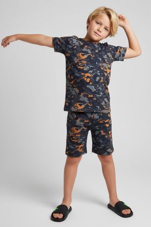 Pijama Curto Infantil Menino Com Estampa Elian Cinza