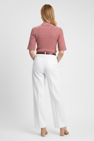 Blusa Feminina Gola Alta Listrada Marialícia Vermelho