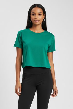 Blusa Curta Feminina Básica Marialícia Verde
