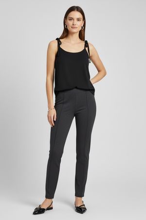 Calça Feminina Reta Malha Dublada Marialícia Preto