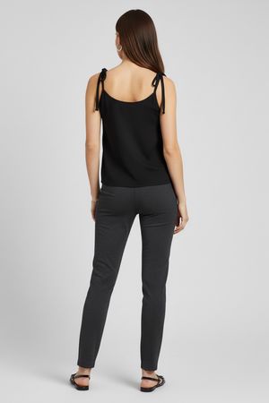 Calça Feminina Reta Malha Dublada Marialícia Preto