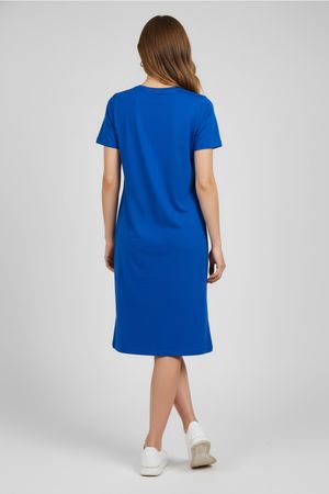 Vestido Midi Reto Feminino Marialícia Azul