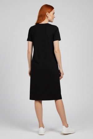 Vestido Midi Reto Feminino Marialícia Preto