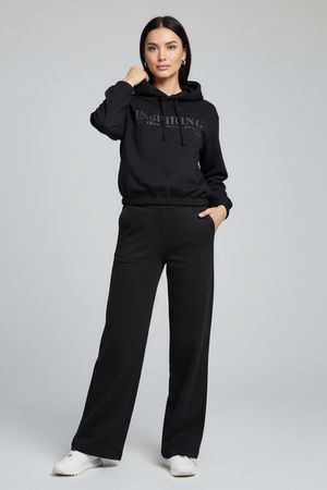 Conjunto Longo Feminino Com Capuz Marialícia Preto