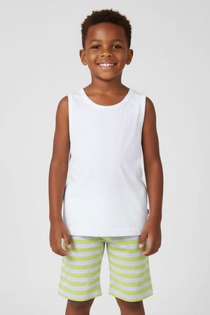 Bermuda Infantil Menino Moletinho Listrado Elian Verde