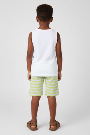 Bermuda Infantil Menino Moletinho Listrado Elian Verde