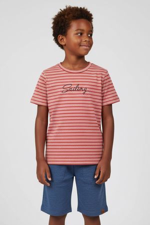 Conjunto Infantil Menino Bordado Sailing Elian Laranja