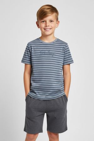 Conjunto Infantil Menino Bordado Sailing Elian Azul