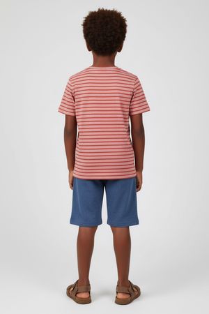 Conjunto Infantil Menino Bordado Sailing Elian Laranja