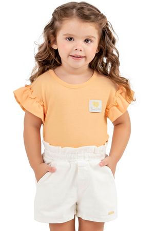 Short Infantil Menina Sarja Colorittá Bege