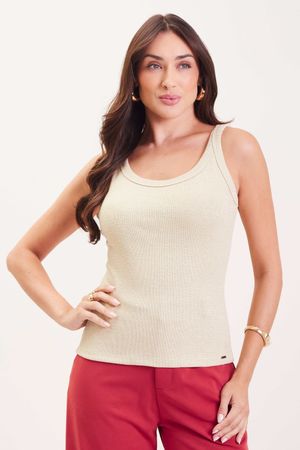 Regata Feminina Alças Largas Marialícia Off White