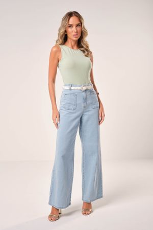 Regata Feminina Canelada Marialícia Verde Claro