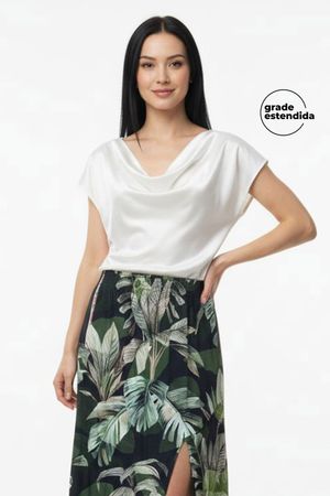 Blusa Feminina Malha Gloss Degagê Marialícia Branco