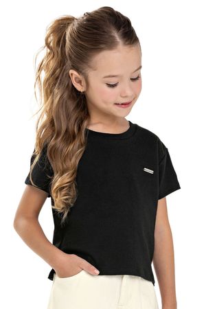 Blusa Infantil Menina Suedine Colorittá Preto