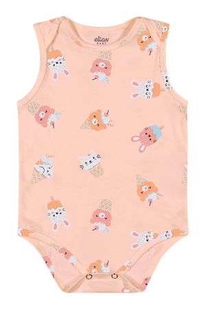 Body Regata Bebê Menina Sorvetes Elian Rosa