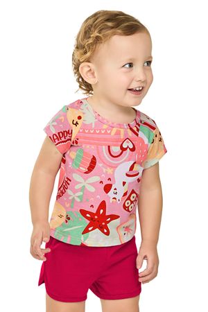 Conjunto Bebê Menina Summer Elian Rosa