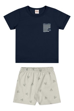 Conjunto Infantil Menino Waves Elian Azul
