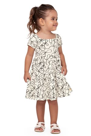 Vestido Infantil Menina Estampa Laços Colorittá Bege