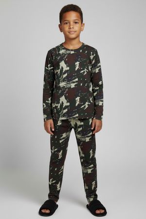 Pijama Longo Infantil Menino Com Estampa Elian Verde