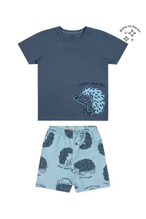Pijama Curto Infantil Menino Ouriço Elian Azul