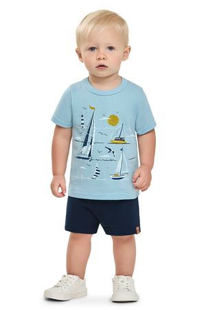 Camiseta Bebê Menino Barquinhos Elian Azul