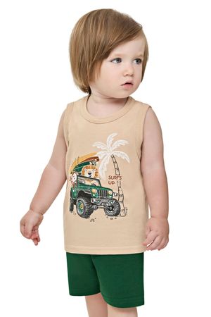 Conjunto Bebê Menino Regata Estampada Elian Verde