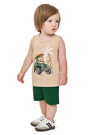 Conjunto Bebê Menino Regata Estampada Elian Verde