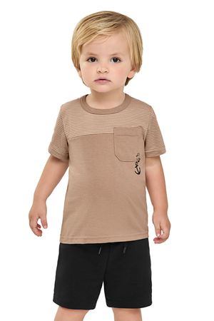 Conjunto Infantil Menino Navy Com Bolso Elian Marrom