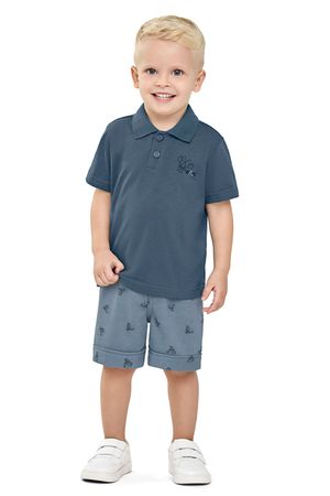 Conjunto Infantil Menino Polo Lagosta Elian Azul