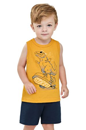 Conjunto Infantil Menino Regata Dino Elian Amarelo