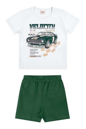 Conjunto Infantil Menino Meia Malha Elian Branco