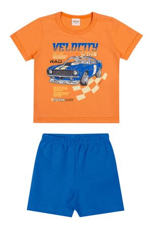 Conjunto Infantil Menino Meia Malha Elian Laranja