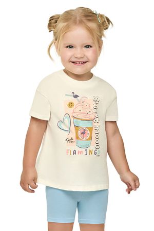 Conjunto Infantil Menina Com Ciclista Elian Bege