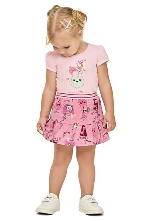 Conjunto Infantil Menina Com Lantejoula Elian Rosa