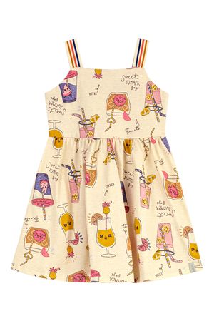 Vestido Infantil Menina Estampa Fresh Elian Amarelo